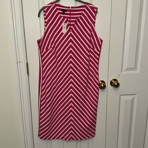 Talbots Pink and White Striped Dress